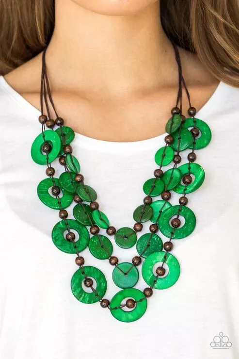 Paparazzi Next Level Luster - Green Necklace – Big Papa's Bling