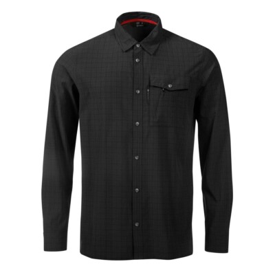 Halti Leiri Check Shirt L/S Men Light Long Sleeve Shirt for Men Black Print
