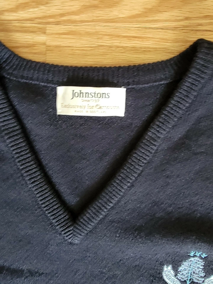 Johnston Exclusively Carnoustie Azul Suéter Chaleco Lana Pullover Chaleco XL Foto 3 de 4