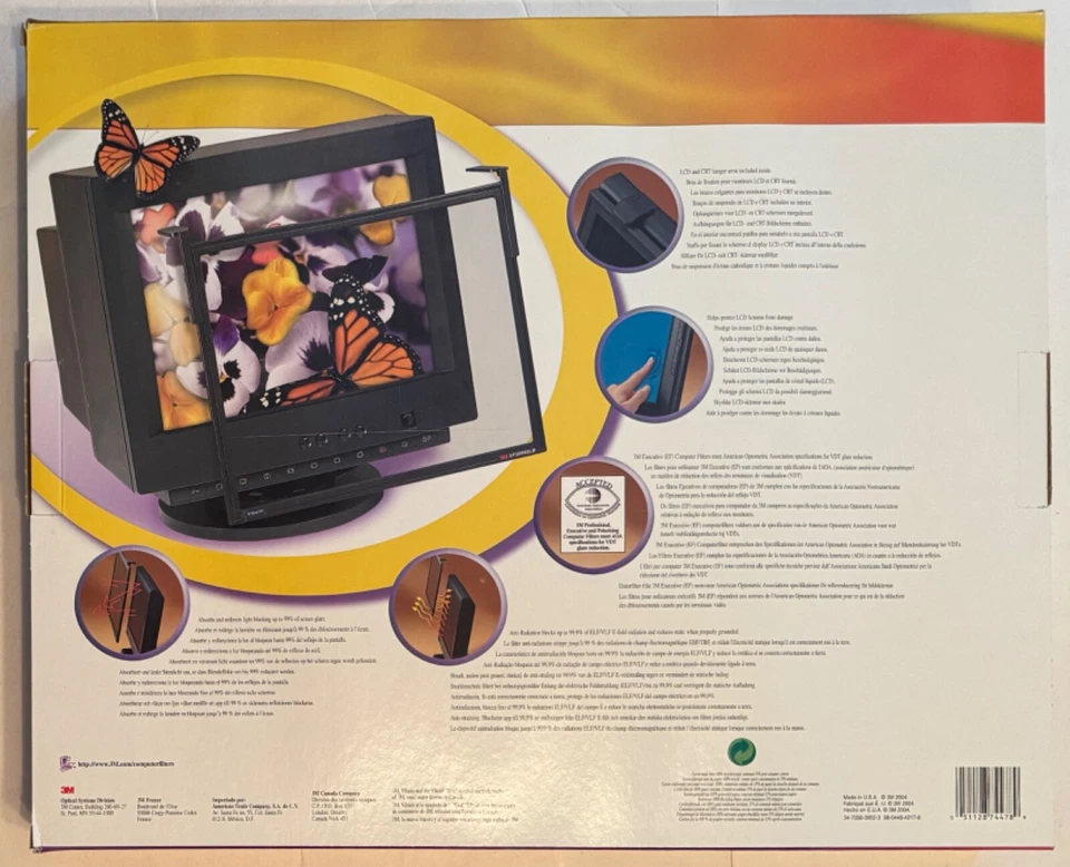 3M EF200XXLB Anti-Glare/Anti-Radiation Monitor Filter for 19 to 21 Inch Screens - Image 4 of 4