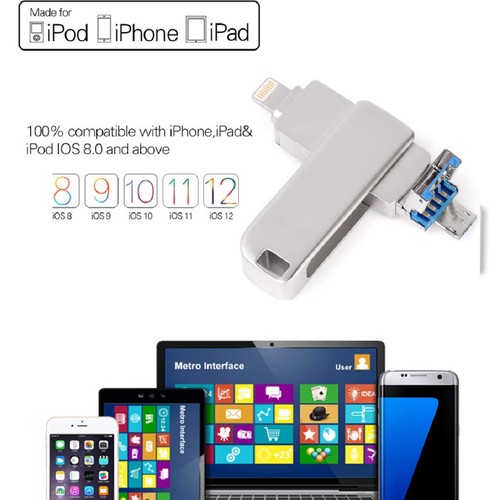 1TB 256GB USB 3.0 Flash Drive Memory Stick Pen Disk 3in1 For iPhone Android PC - 第 7/19 張圖片