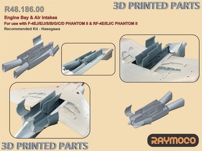 RAYMOCO R48.186.00 1/48 Engine Bay & Air Intakes. For use with F-4 Phantom II.