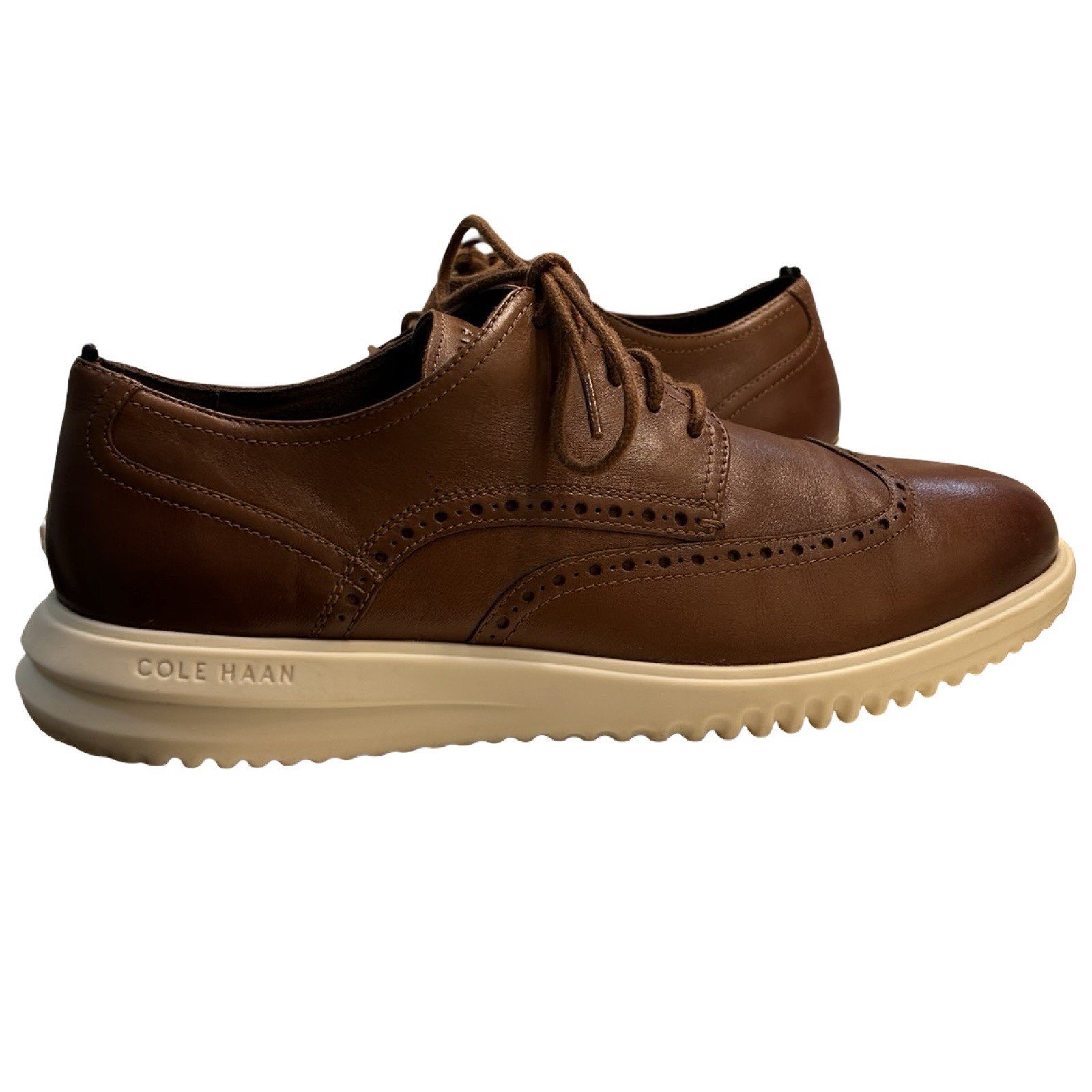 SAOLA Scarpa elegante Cole Haan Grand+ Oxford a coda di rondine da uomo taglia 11 M British Tan classica