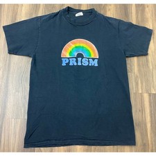 VTG 80s Hanes Beefy-T USA Prism rainbow graphic single stitch t-shirt, L