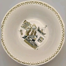 Vintage Figgjo Flint Norway Lotte Hand Painted Fisherman 7.5" Bowl