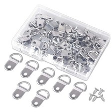 100pcs Round D Ring Picture Hangers Screws Oil Painting Mirror Frame Wall Hooks