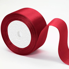 Burgundy Satin Ribbon, 1-1/2 Inch X 25 Yards - Wedding Bouquet Ribbonpink Silk -
