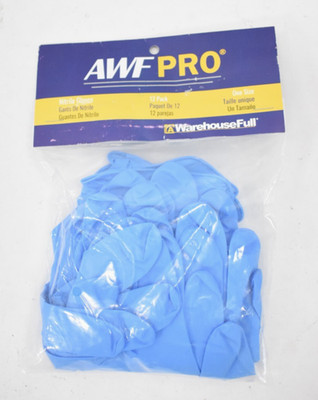 Lot of 12 Pairs AWF Pro Nitrile Gloves WAF 40012 Chemical Resistant Set