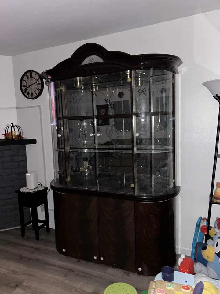 Vitrina victoriana gabinete Hutch de 7 pies con puertas de vidrio Foto 3 de 3