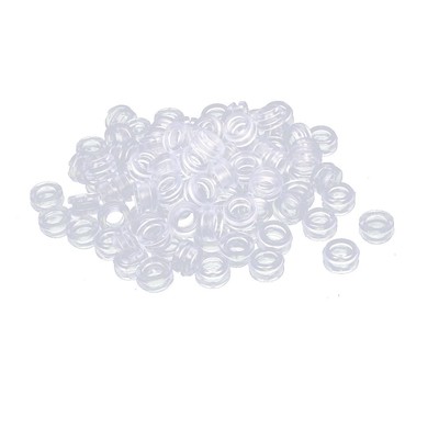 Flat Rubber Ring Sealing Grommet Wiring Gasket Clear Blue 8mm Inner Dia 100pcs