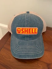 VTG NWOT Shell Oil Embroidered Patch Hat Gasoline Trucker Hat Adjustable Ouray