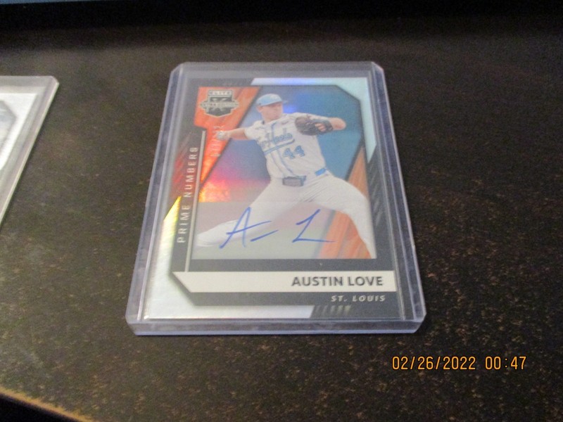 austin love rookie auto 2021 numbered/232 elite extra edition prime numbers