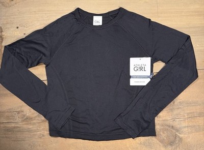 NWT Athleta Girl Power Up Sport Length Top Black Size L 12