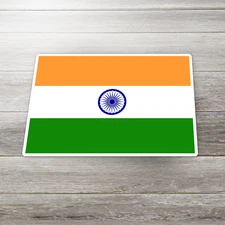 India Flag Sticker Decal Tiranga True Saffron HD Ashoka Chakra 1.5" - 25"