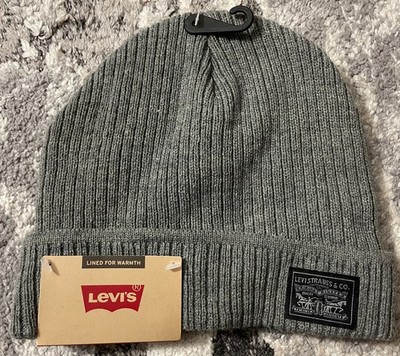 Levi's Adult Fleece Lined Cuffed Beanie (Gray, One Size, OS)
