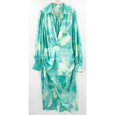 LUXXEL Dress Size 2X Garden Party Satin Midi Plus Curvy Wedding Cocktail Formal