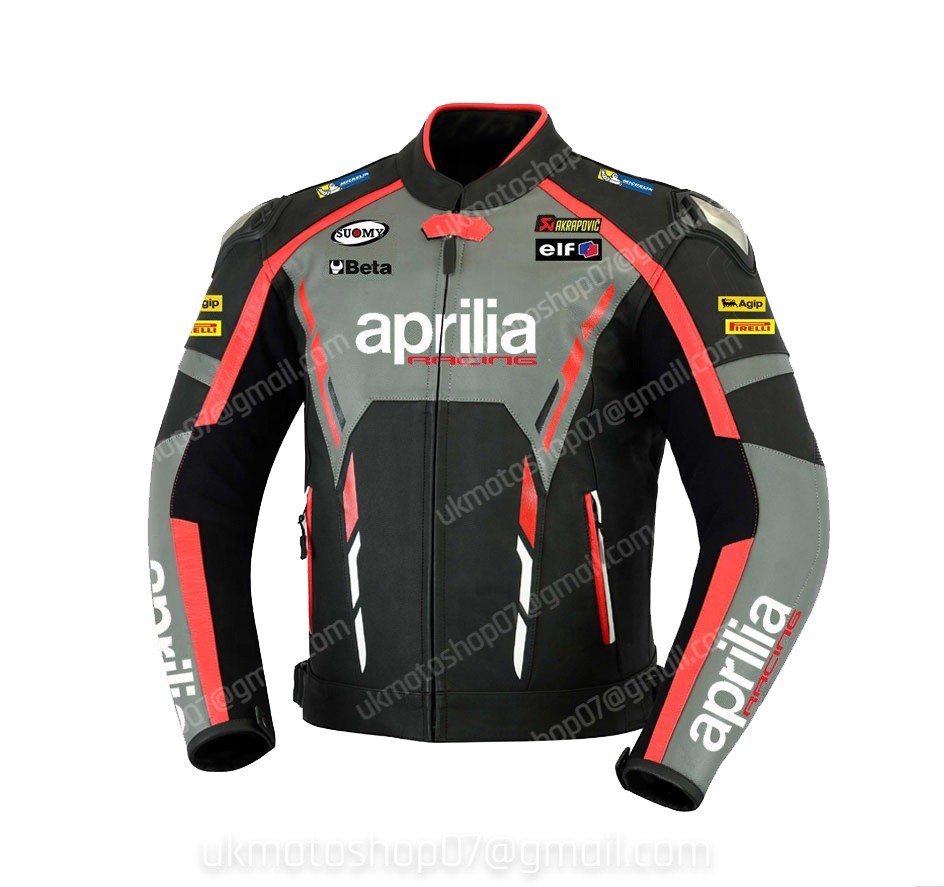 Veste en cuir de moto Aprilia pour les road trips et sorties urbaines
