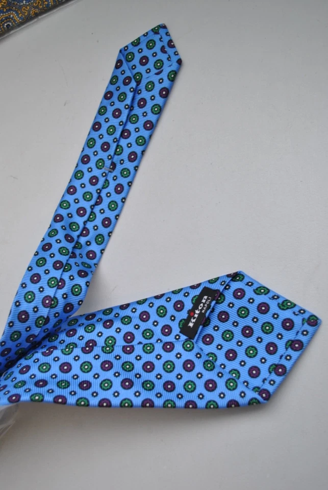 KITON SARTORIA NAPOLI CRAVATTA COLLEZIONE  FATTA A MANO IMBUSTATA 280,00 SETA AV - Imagen 2 de 4