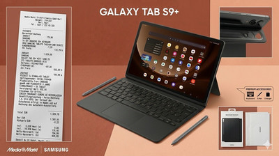 Samsung Galaxy Tab S9+ 256GB/12GB + Keyboard + S Pen + Rechnung + PlusSchutz