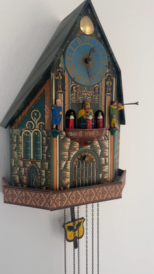 【みちこさん】キシマ　5灯 アンティーク ビンテージ GEM-891C Nuremberg Church of our Lady West Germany musical cuckoo clock