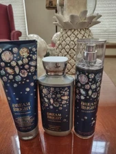 Bath & Body Works DREAM BRIGHT Shower Gel, & Body Cream, Mist,  Set of 3