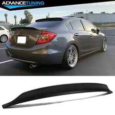 Fits 12-15 Honda Civic Sedan Ikon Duckbill V2 Style Unpainted Rear Trunk Spoiler
