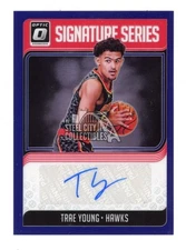 Trae Young 2018-19 Panini Optic Purple Signature Autograph Rookie Card #SG-TYG