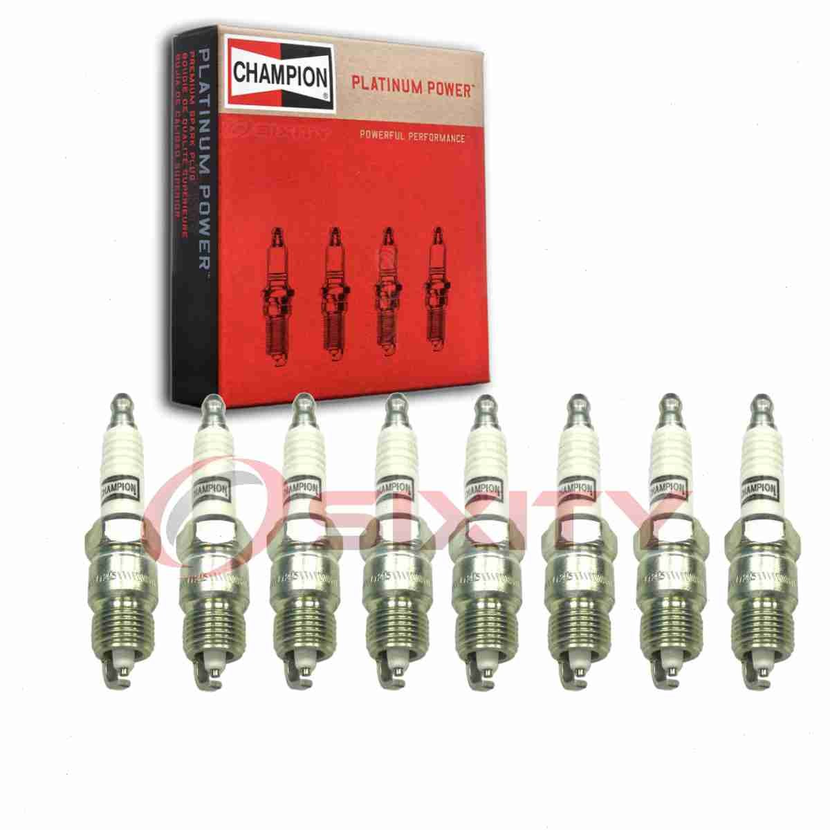 8 pc Champion Platinum Spark Plugs for 1969-1971 Jeep J-2500 5.7L V8 pb
