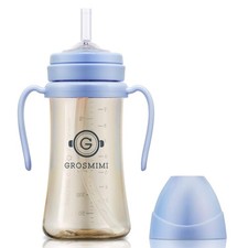 GROSMIMI Spill Proof no Magic Sippy Cup 1 Count Pack of 1 , Sky Blue