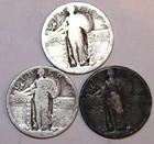 (3) NO DATE STANDING LIBERTY QUARTERS - FREE SHIPPING - #1740EA