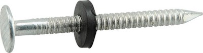 Electro-Galvanized Ringed Roofing Nails with Neoprene Washer (1-3/4'') - 5lb Box