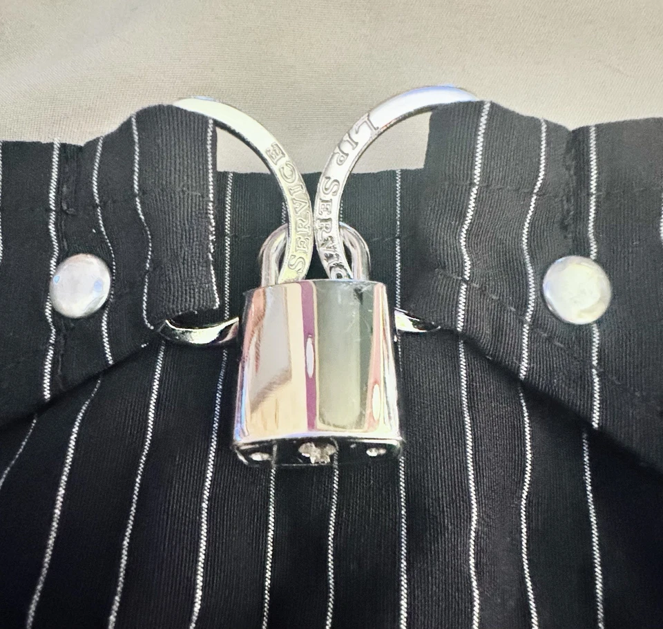 Falda punk vintage Lip Service Gangsta Pranksta a rayas mafioso para mujer mediana Foto 4 de 4