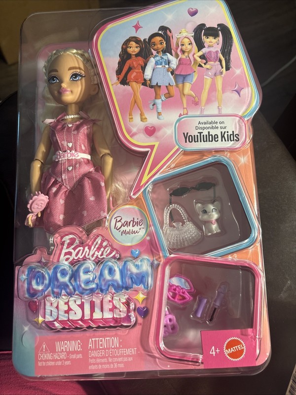 Barbie Dream Besties Malibu” Fashion Doll & Accessories, Posable, Blond NIB