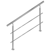 Edelstahl Handlauf GeläNder 80CM FüR Treppen Und Balkone Mit 2 Querstreben, HöHe