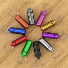 Box Keychain Medicine Pill Box Aluminum Container Holder Waterproof Case 10 PCS