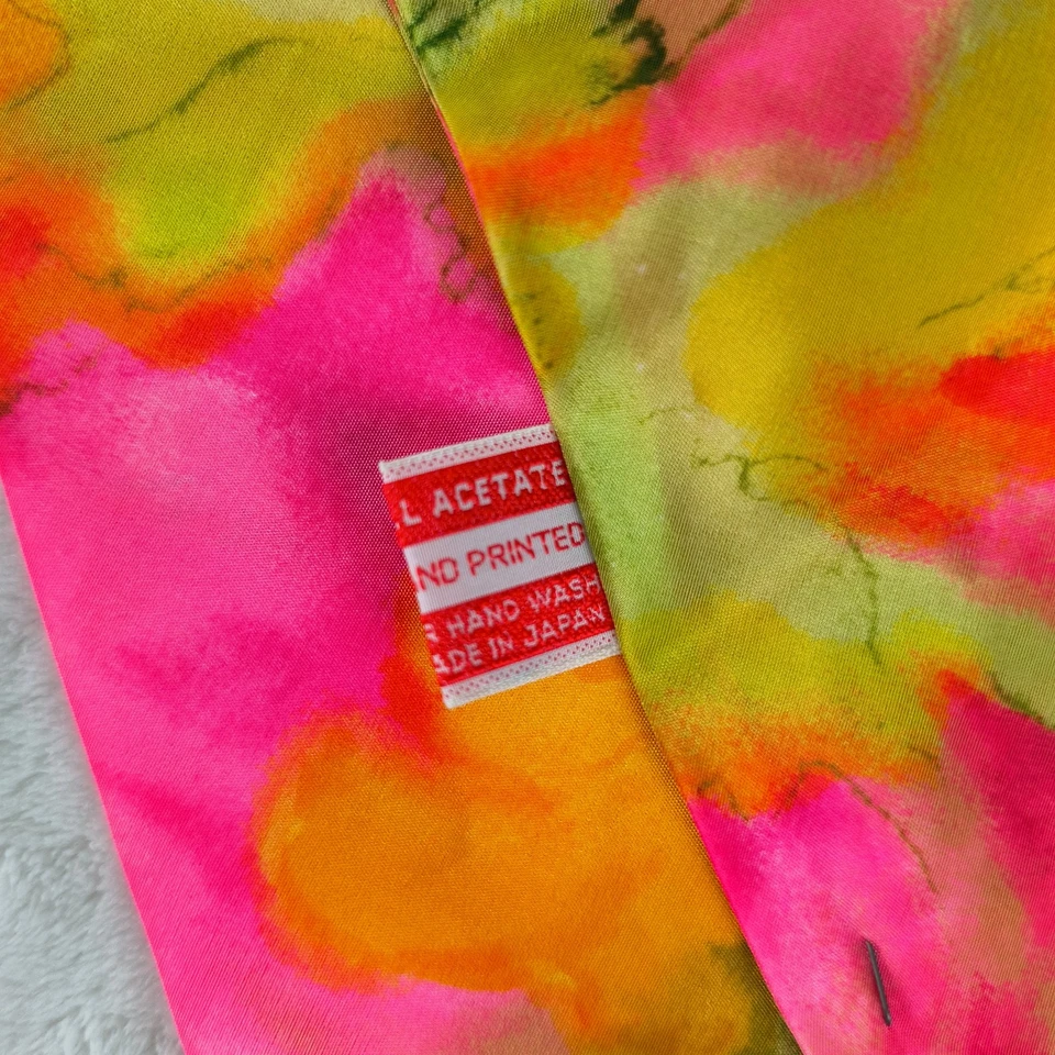 Bufanda vintage años 60 70 mod crepé de chino acetato cuello oblongo corbata Japón Foto 4 de 4