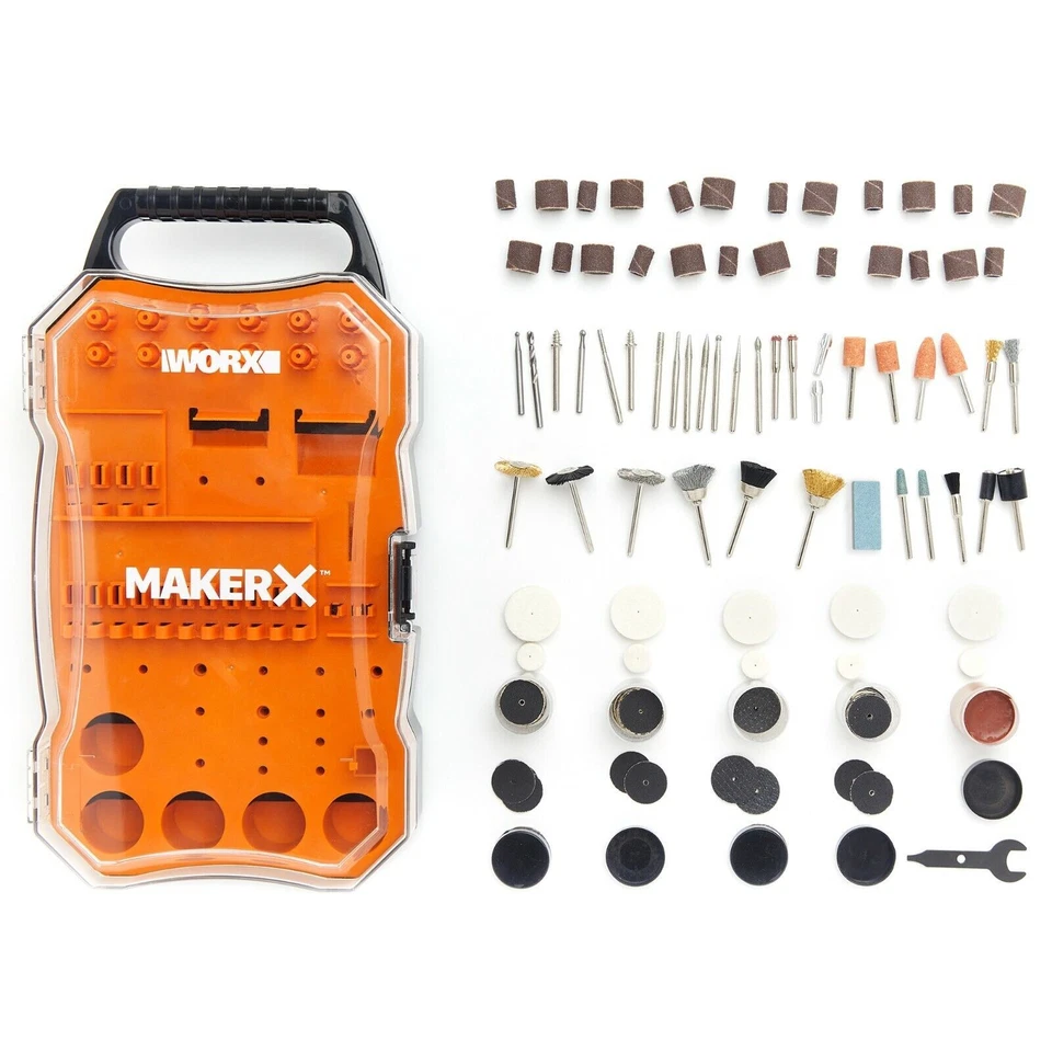 WA7208 WORX MAKERX 201 PC Rotary Tool Accessory Kit