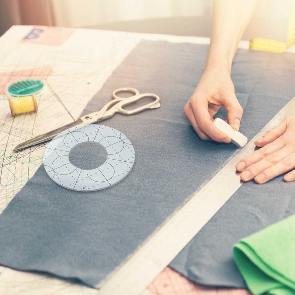 5 Pcs Centimeters Round Sewing Ruler Quilting Templates Circle