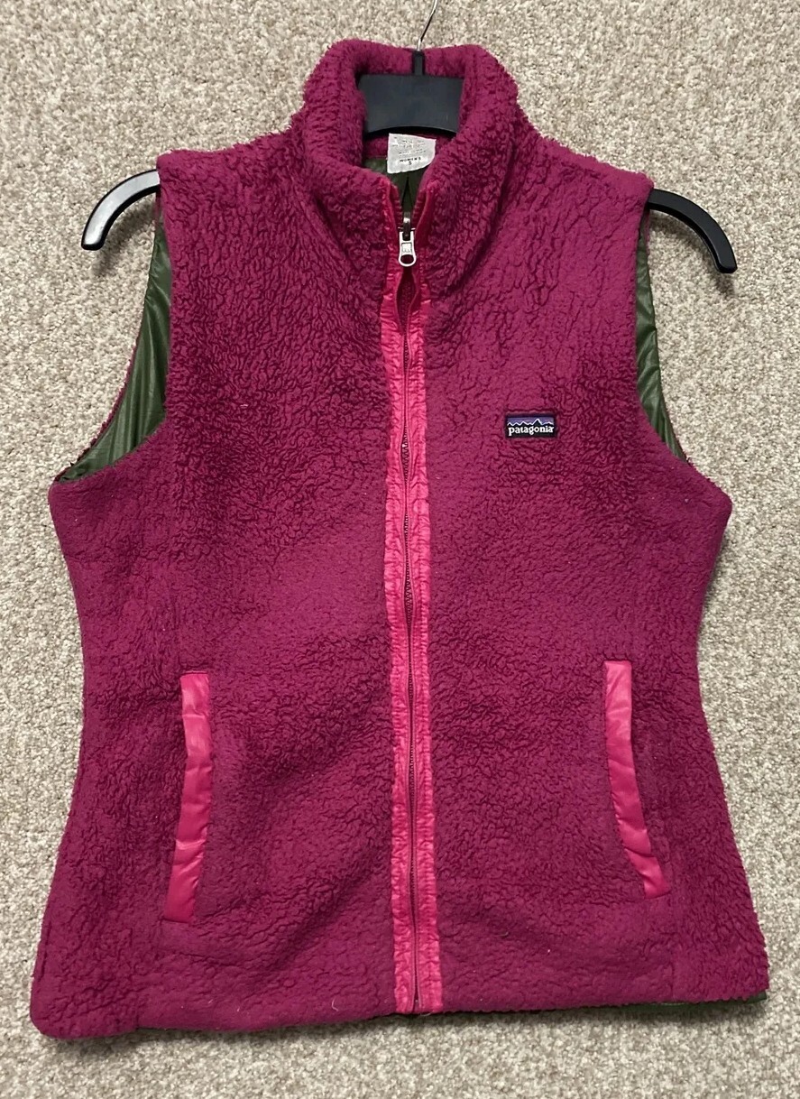 Patagonia Womens Los Gatos Reversible Fleece Full Zip Up Vest Magenta Size Small