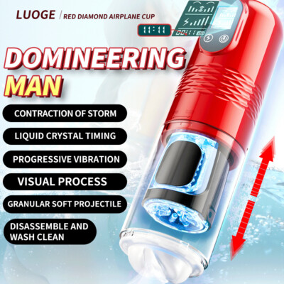Male Automatic Masturbator Thrusting Sucking Cup Vibrator Stroker Sex Lubricants
