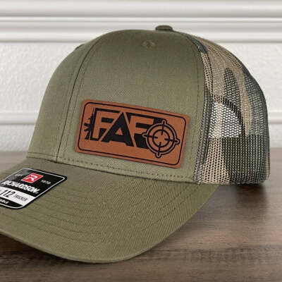 FAFO F Around And Find Out 2A 2nd Amendment Patriotic Leather Patch Hat Green/Ca