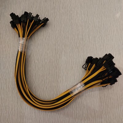 10 Pcs 6Pin TO 8Pin(6+2) 52cm Male PCI-E GPU Adapter Power Cable