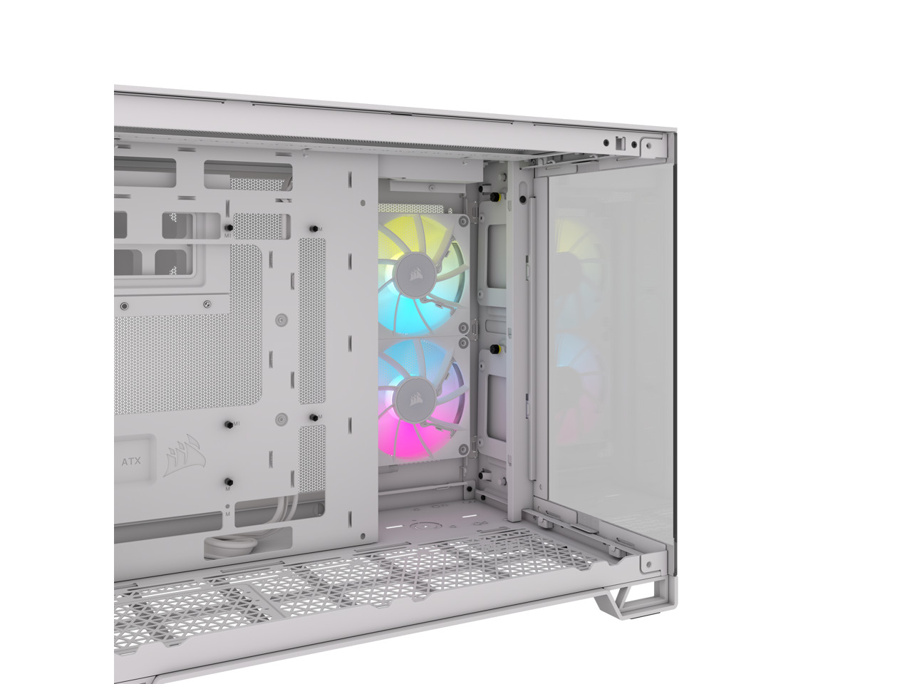 Двухкамерный корпус для ПК CORSAIR iCUE LINK 2500X RGB Micro ATX Белый Двухтемпературный