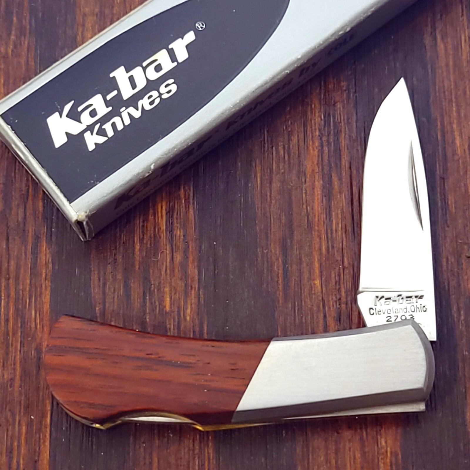 KABAR Cleveland Ohio Knife Made in Japan 2073 Mini Lockback Wood