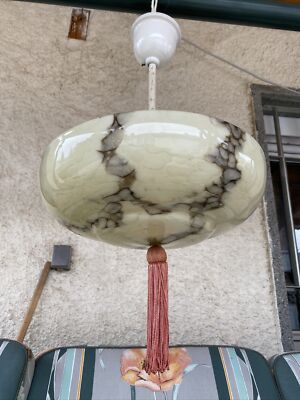 Alte Art Deco Deckenlampe Bakelite Marmor Glas 30er Jahre Lampe Grosse Lampe