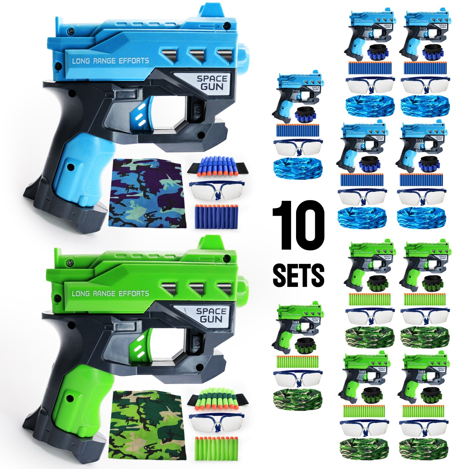 Wishery Accessories for Nerf Party. Supplies & Boys Birthday Favors for 10 Kids