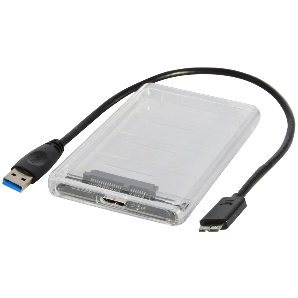 2.5 Inch USB 3.0 to SATA Hard Drive Enclosure External HDD Enclosure Transparent - Image 2 of 4