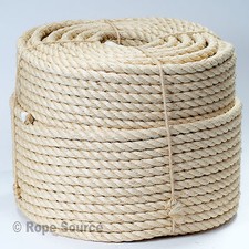 NATURAL SISAL ROPE 20M x 28MM - IDEAL FOR USE AS GARDEN DECKING/BARRIER ROPE