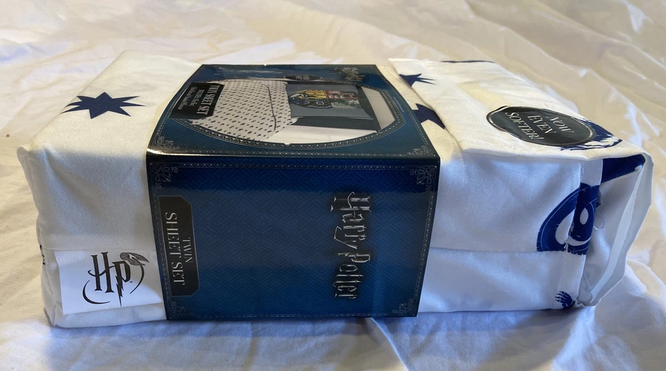 Harry Potter 3 piece Twin Sheet Set Polyester White & Blue - Image 3 of 4