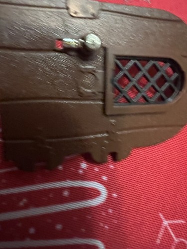 LEGO Castle Door w/ Lattice Window & Key Hole Black and Brown w/Silver Key - Picture 10 of 13